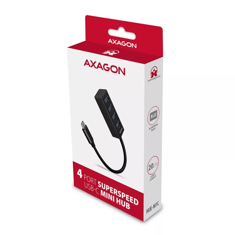 Hub USB-C 3.2 Gen 1 in metallo miniaturizzato AXAGON HUE-M1C