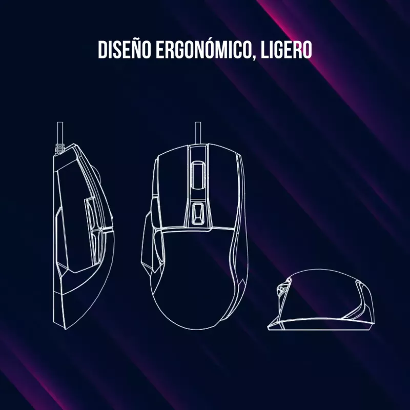 Mouse Lorgar Jetter 357 Gaming ottico per destrimani