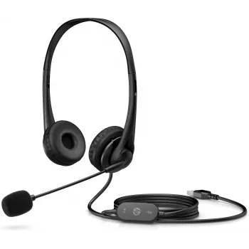 HP cuffie stereo USB G2, con filo, ufficio/call center, 90 g, cuffie, nero