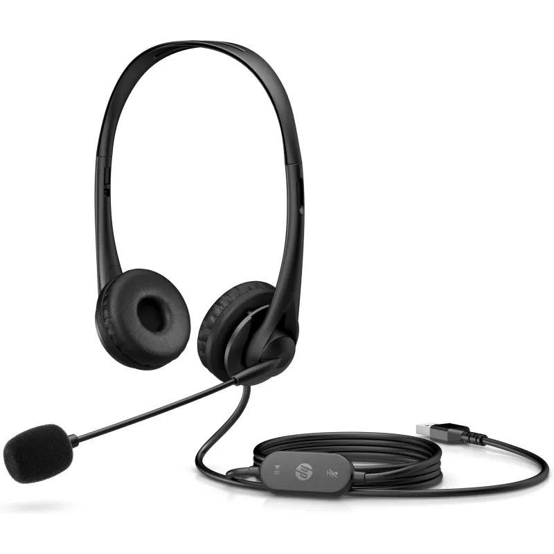 HP cuffie stereo USB G2, con filo, ufficio/call center, 90 g, cuffie, nero