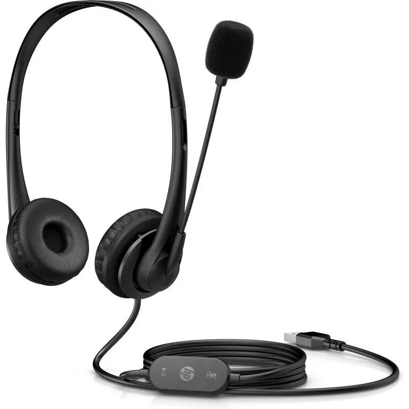 HP cuffie stereo USB G2, con filo, ufficio/call center, 90 g, cuffie, nero