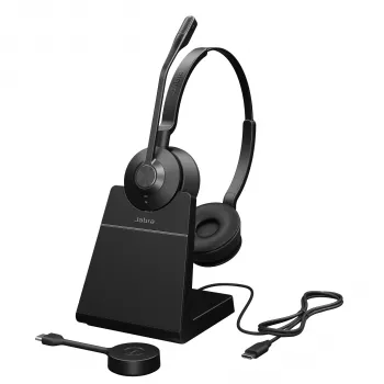 Jabra Engage 55 - USB-C UC Stereo Stand, EMEA/APAC, wireless, ufficio/call center, 83 g, cuffie, nero, titanio