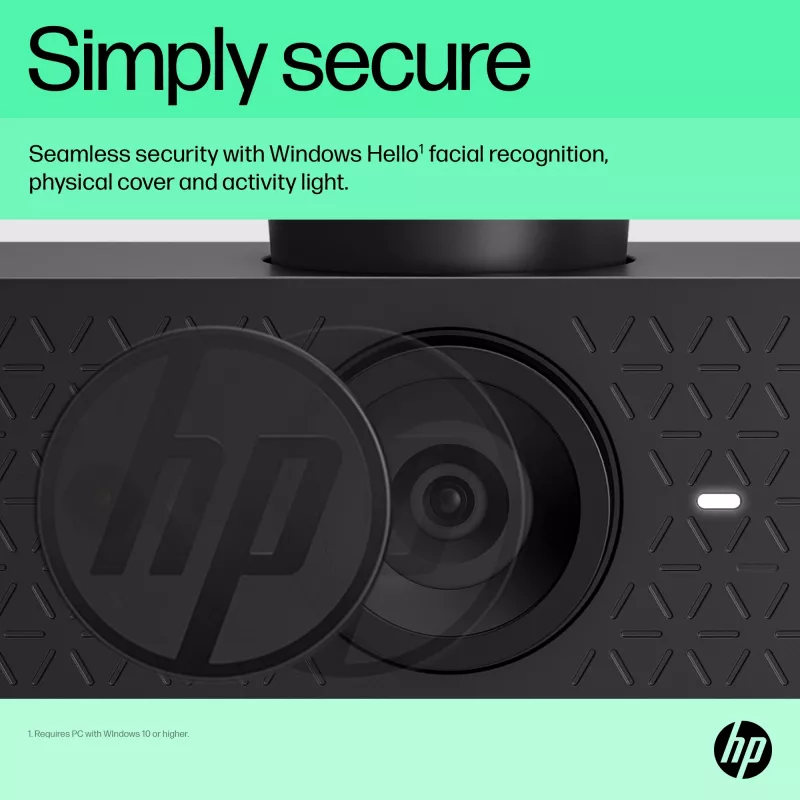 HP 625 FHD Webcam, 4 MP, 1920 x 1080 Pixel, Full HD, business, USB, nero