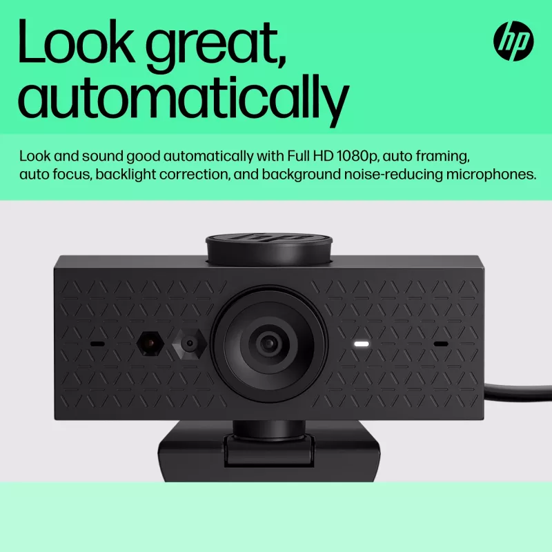 HP 625 FHD Webcam, 4 MP, 1920 x 1080 Pixel, Full HD, business, USB, nero