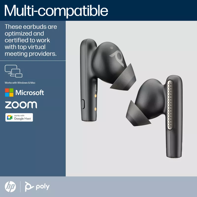 HP Poly Poly Voyager Free 60 UC Carbon nero auricolari +BT700 adattatore USB-A +custodia di ricarica basic