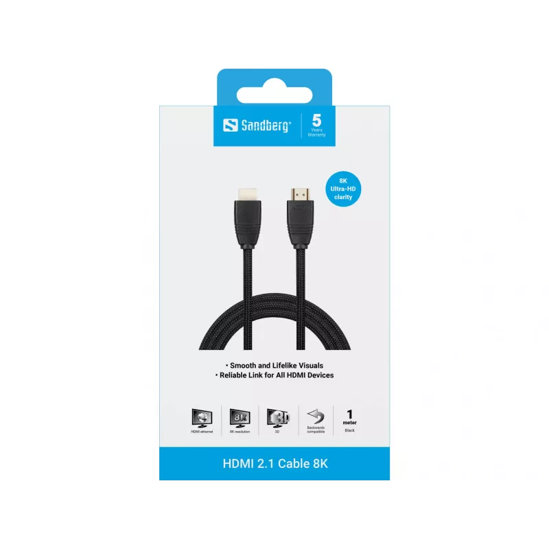 Cavo Sandberg HDMI 2.1 8K, 1m