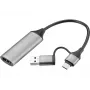 Sandberg HDMI Capture Link a USB-C/A, HDMI tipo A (standard), USB Type-A + USB Type-C, femmina, maschio, dritto, dritto