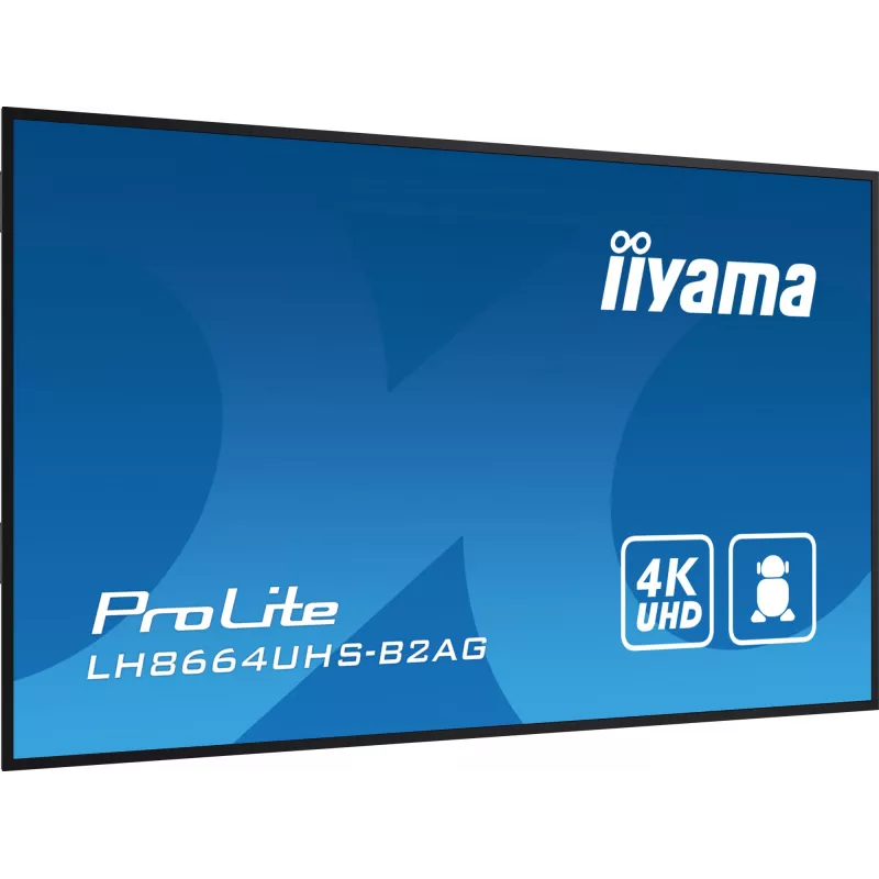 iiyama LH8664UHS-B2AG Signage Display piatto digital signage 2,17 m (85,6 inch) Wi-Fi 500 cd/m² 4K Ultra HD nero processore integrato Android 11 24/7