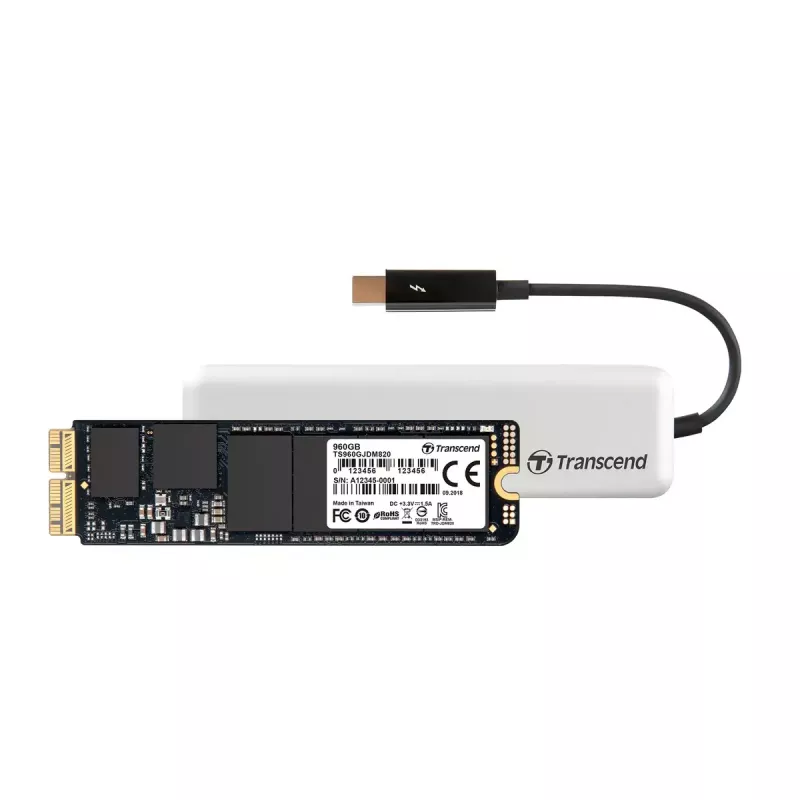 SSD Transcend JetDrive 855 da 960 GB NVMe PCIe per Mac, con box Thunderbolt (TS960GJDM855)