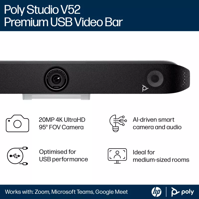HP Poly Studio V52 USB Video Bar