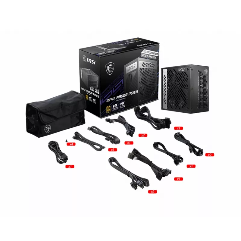 Alimentatore MSI MPG A850G PCIE5 850 W 24-Pin ATX ATX nero