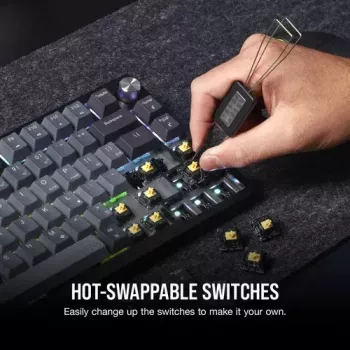 Tastiera da gaming meccanica Corsair K65 PLUS WIRELESS RGB Wireless USB nera
