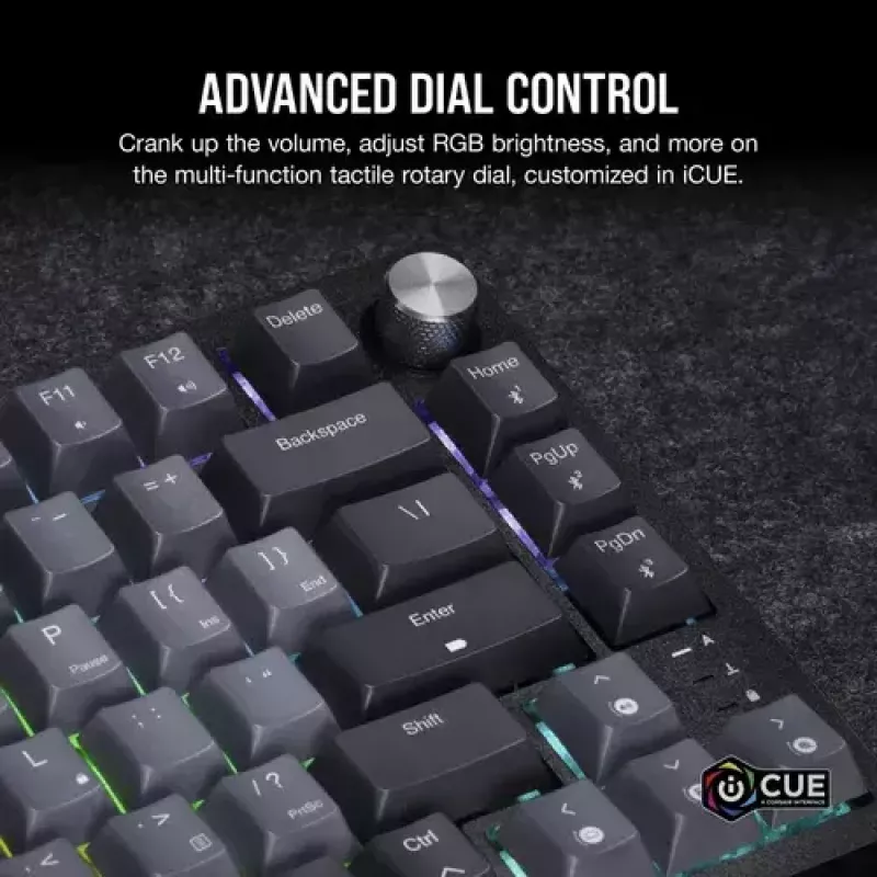 Tastiera da gaming meccanica Corsair K65 PLUS WIRELESS RGB Wireless USB nera