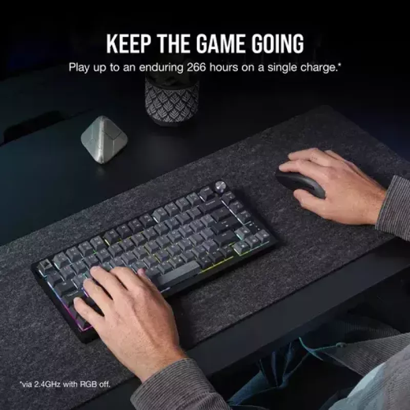 Tastiera da gaming meccanica Corsair K65 PLUS WIRELESS RGB Wireless USB nera