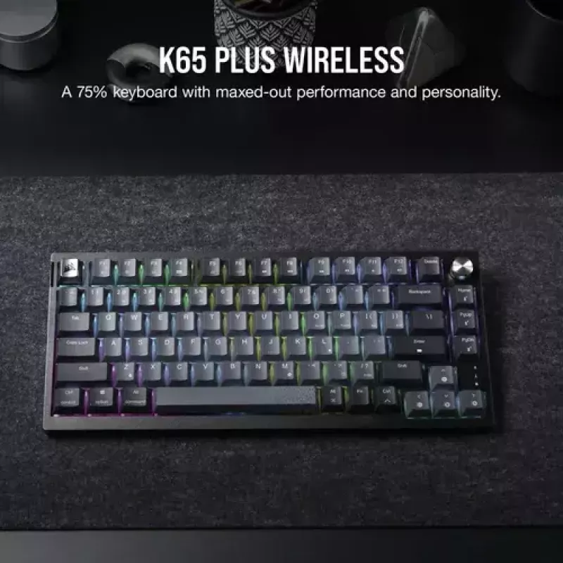 Tastiera da gaming meccanica Corsair K65 PLUS WIRELESS RGB Wireless USB nera