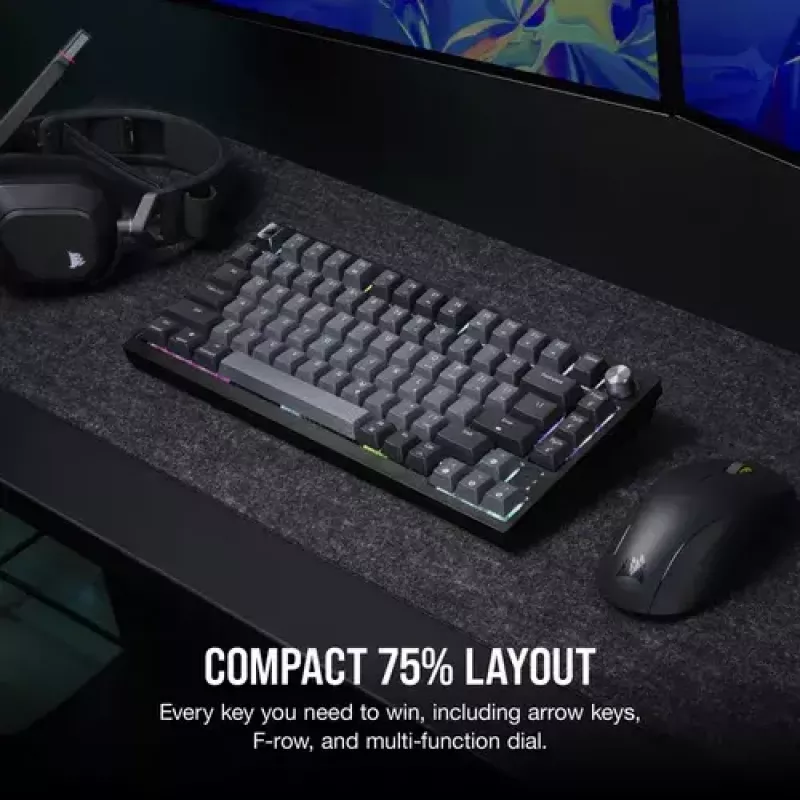 Tastiera da gaming meccanica Corsair K65 PLUS WIRELESS RGB Wireless USB nera