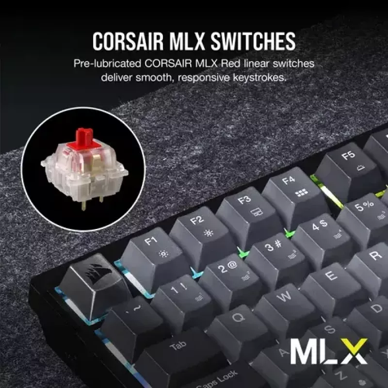 Tastiera da gaming meccanica Corsair K65 PLUS WIRELESS RGB Wireless USB nera