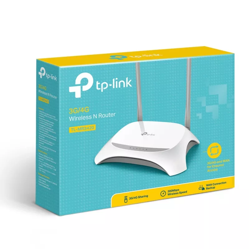 TP-Link TL-MR3420 Router WLAN Fast Ethernet Single-Band (2,4 GHz) Nero, Bianco