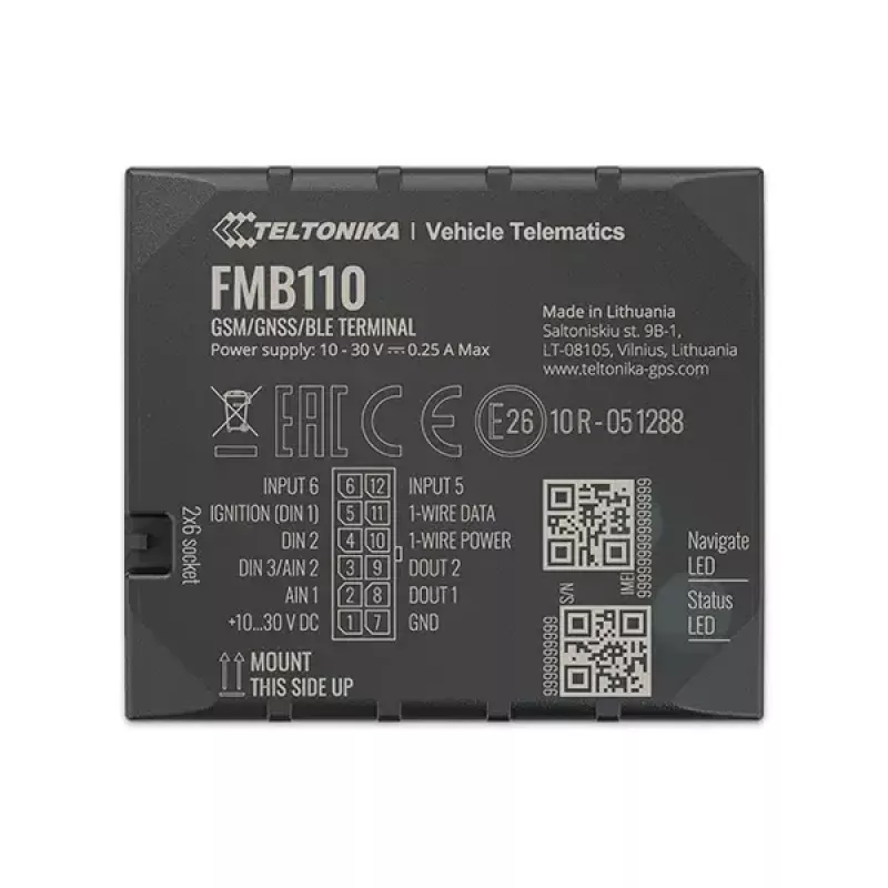 GPS tracker Teltonika FMB110 Auto Nero resistente alla polvere 0,128 GB