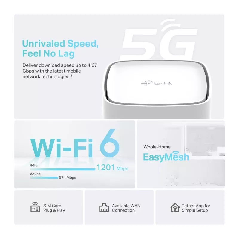 TP-Link Archer NX210 router WLAN Gigabit Ethernet dual-band (2,4 GHz / 5 GHz) 5G bianco