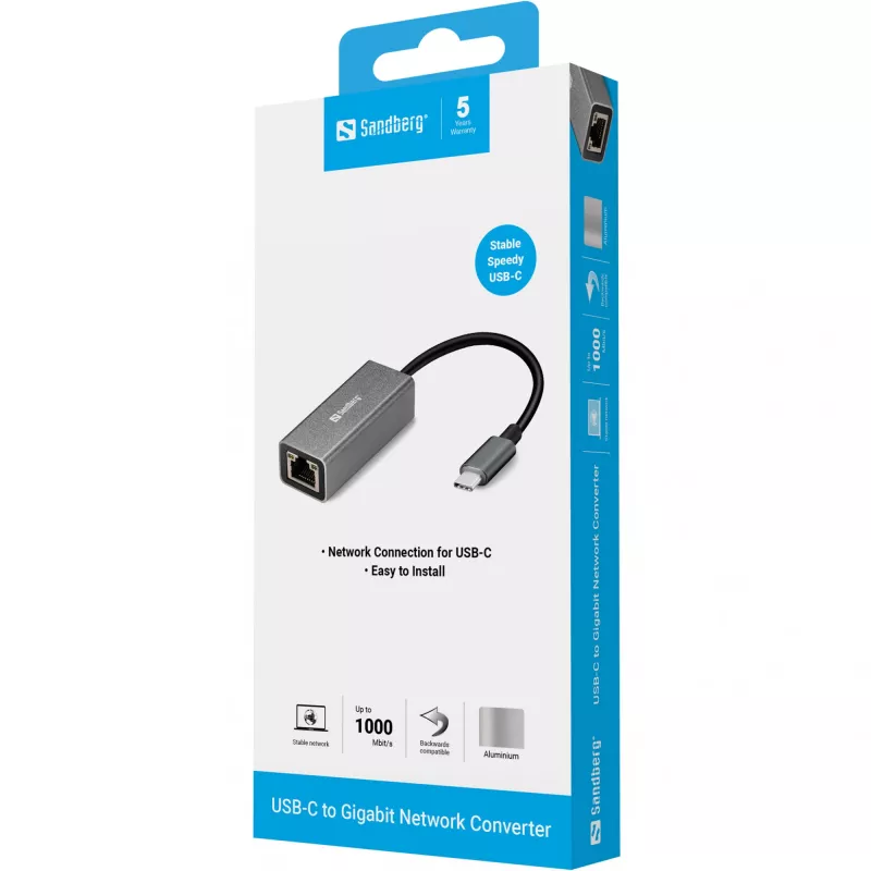 Adattatore di rete Sandberg USB-C Gigabit 136-04