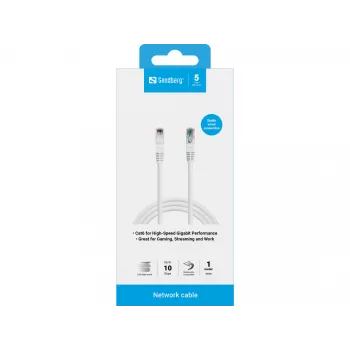 Cavo di rete Sandberg UTP Cat6 RJ-45 1 m bianco