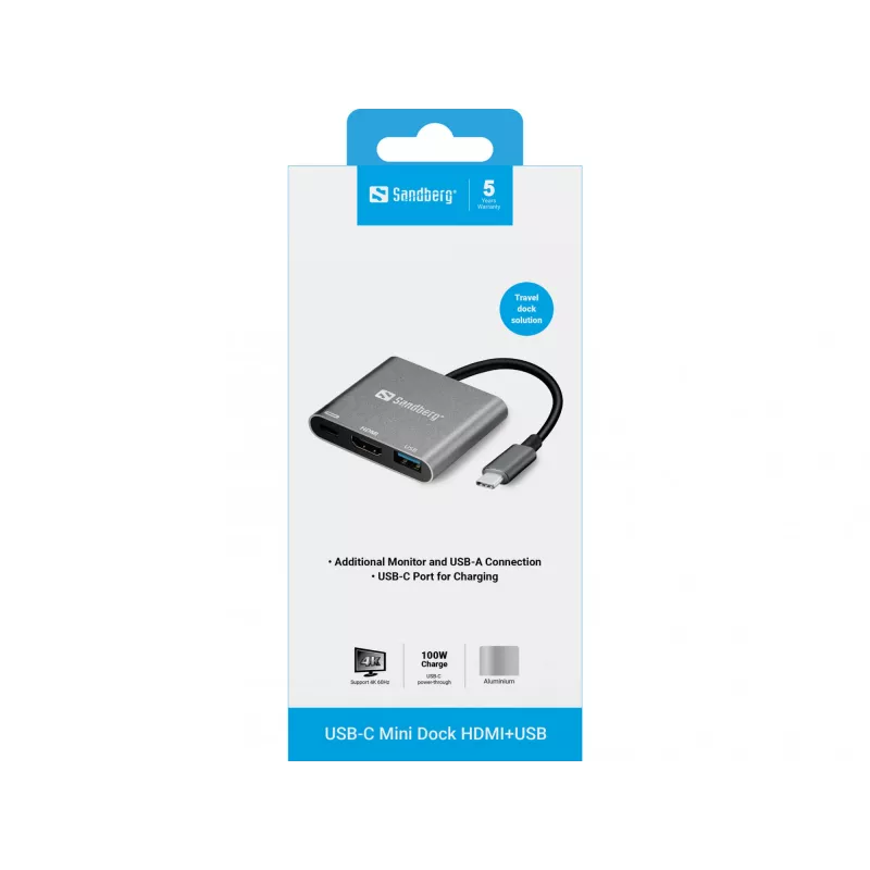 Sandberg Dock mini USB-C HDMI+USB