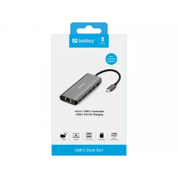 Sandberg Dock USB-C HDMI+LAN+SD+USB100W