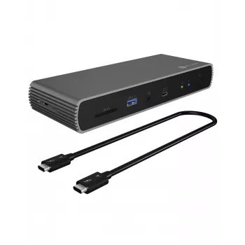 ICY BOX IB-DK8801-TB4 con filo Thunderbolt 4 antracite, nero