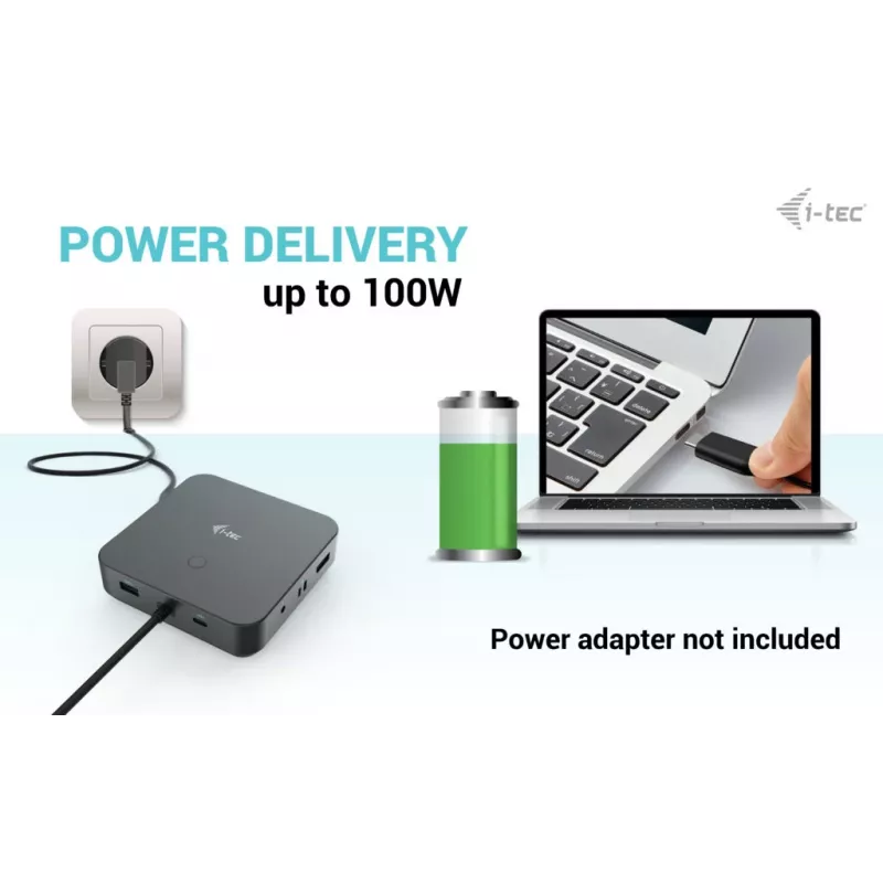 i-tec USB-C HDMI Dual DP docking station con Power Delivery 100 W