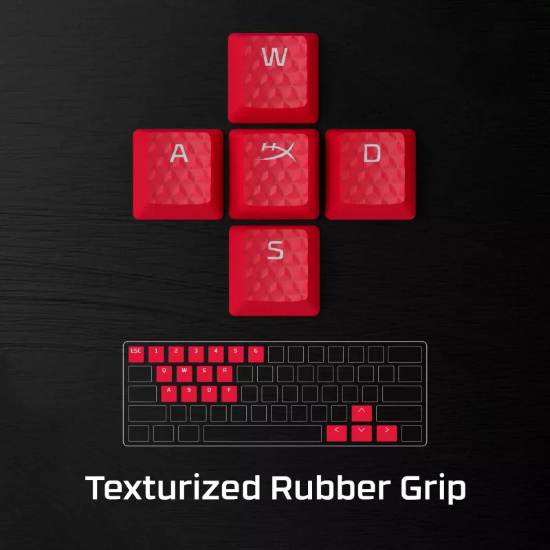 HyperX Rubber Keycaps - set accessori gaming - rosso (layout US)
