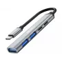Sandberg USB-C a 3xUSB-A+2xUSB-C SAVER USB 3.2 Gen 1 grigio alluminio