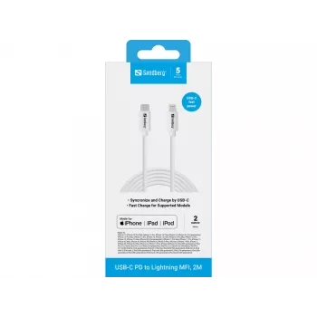 Cavo Sandberg USB-C PD a Lightning MFI 2M 2m Lightning USB C