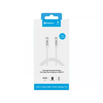 Cavo Sandberg USB-C>C USB4 240W 40Gbps 1M