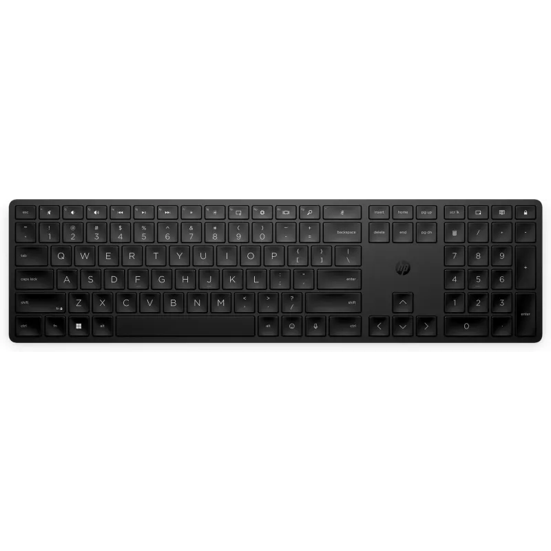 Tastiera wireless programmabile HP 455, Full-Size (100%), wireless, RF Wireless, a membrana, nero