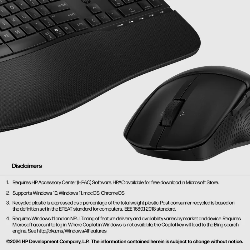 Set tastiera e mouse HP 685 Comfort Dual-Mode Full-Size wireless Bluetooth