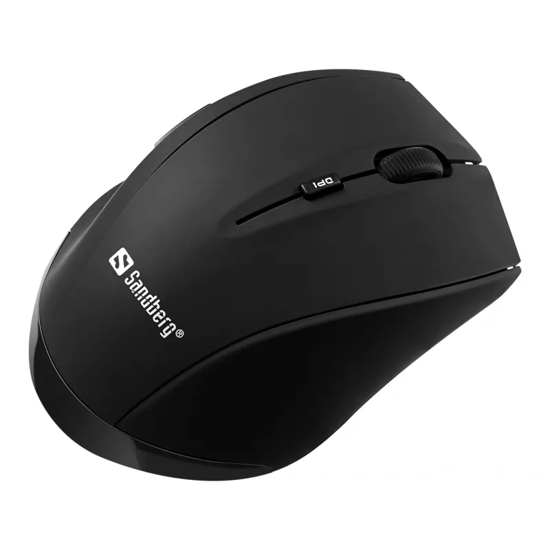 Mouse wireless Sandberg Pro, per destrorsi, ottico, RF Wireless, 1600 DPI, nero