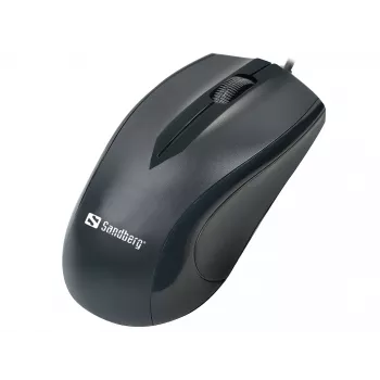 Mouse USB Sandberg, per destrorsi, ottico, USB Type-A, 1200 DPI, nero