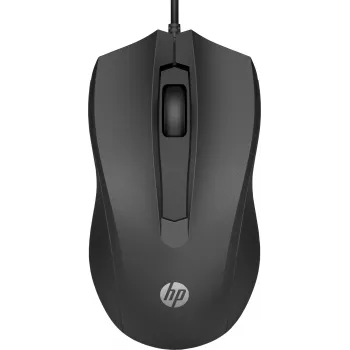 Mouse cablato HP 100, ambidestro, ottico, USB Type-A, 1600 DPI, nero