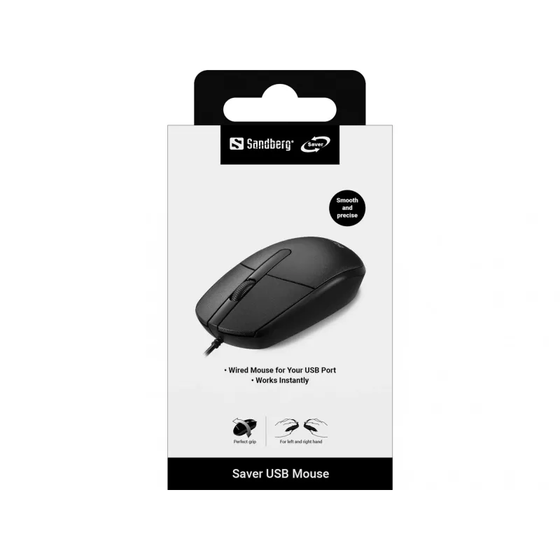 Mouse USB Sandberg Saver, ambidestro, USB Type-A