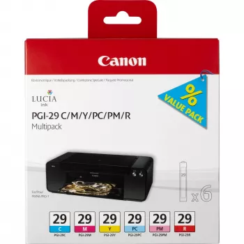Canon PGI-29 C/M/Y/PC/PM/R 6 cartucce d'inchiostro multipack