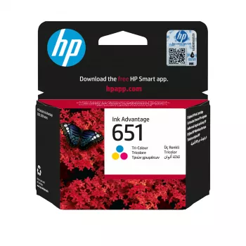 HP 651 tricolore cartuccia originale Ink Advantage, ciano, magenta, giallo, 1 pz., 300 pagine
