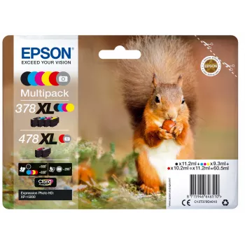 Epson Squirrel multipack 6 colori 378XL / 478XL inchiostro Claria Photo HD