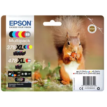 Epson Squirrel multipack 6 colori 378XL / 478XL inchiostro Claria Photo HD