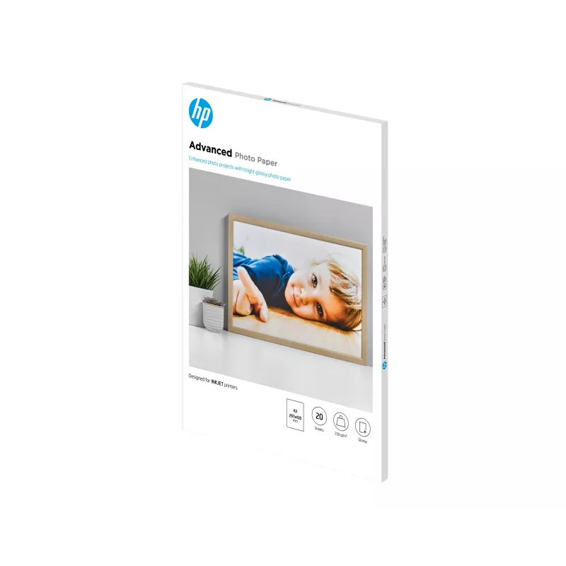 HP Advanced Photo Paper Glossy 250 g/m² A3 (297 x 420 mm) 20 fogli