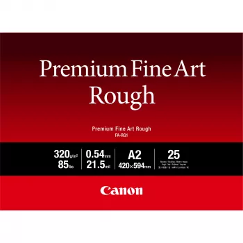 Carta Canon FA-RG1 Premium Fine Art Rough, A2, 25 fogli, 330 g/m², inkjet, A2, 25 fogli, 540 µm, Canon ImagePROGRAF PRO-1000