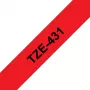 Nastro per etichettatura Brother TZE-431 nero su rosso