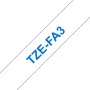 Nastro per etichettatura Brother TZE-FA3 blu su bianco