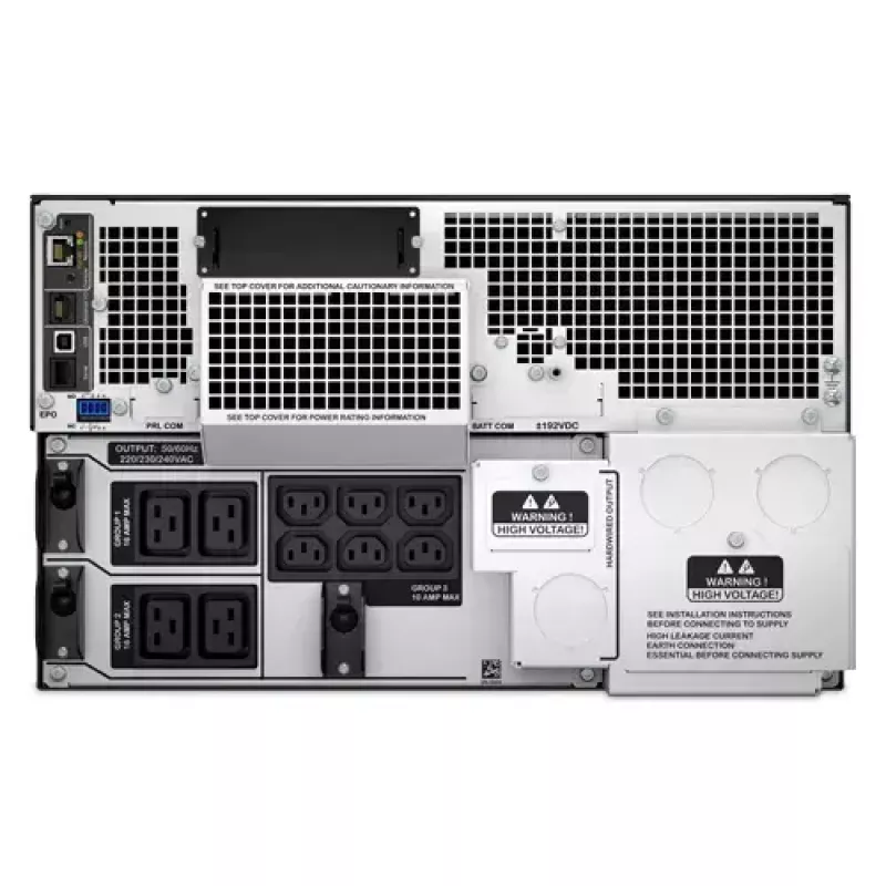 APC Smart-UPS On-Line SRT8KRMXLI - 8kW/VA, 6x C13 + 4x C19 + uscita hardwire monofase, rackmount, NMC integrata