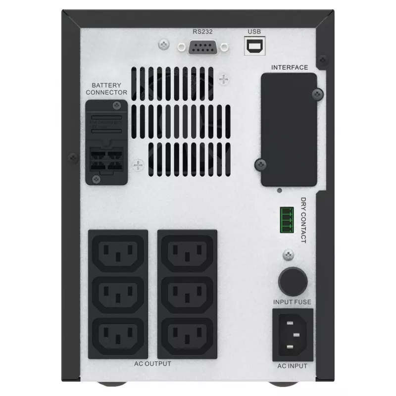 APC Easy UPS 1 Ph Line Interactive, 1000VA, Tower, 230V, 6 uscite IEC C13, AVR, contatto pulito, LCD, senza supporto scheda di rete